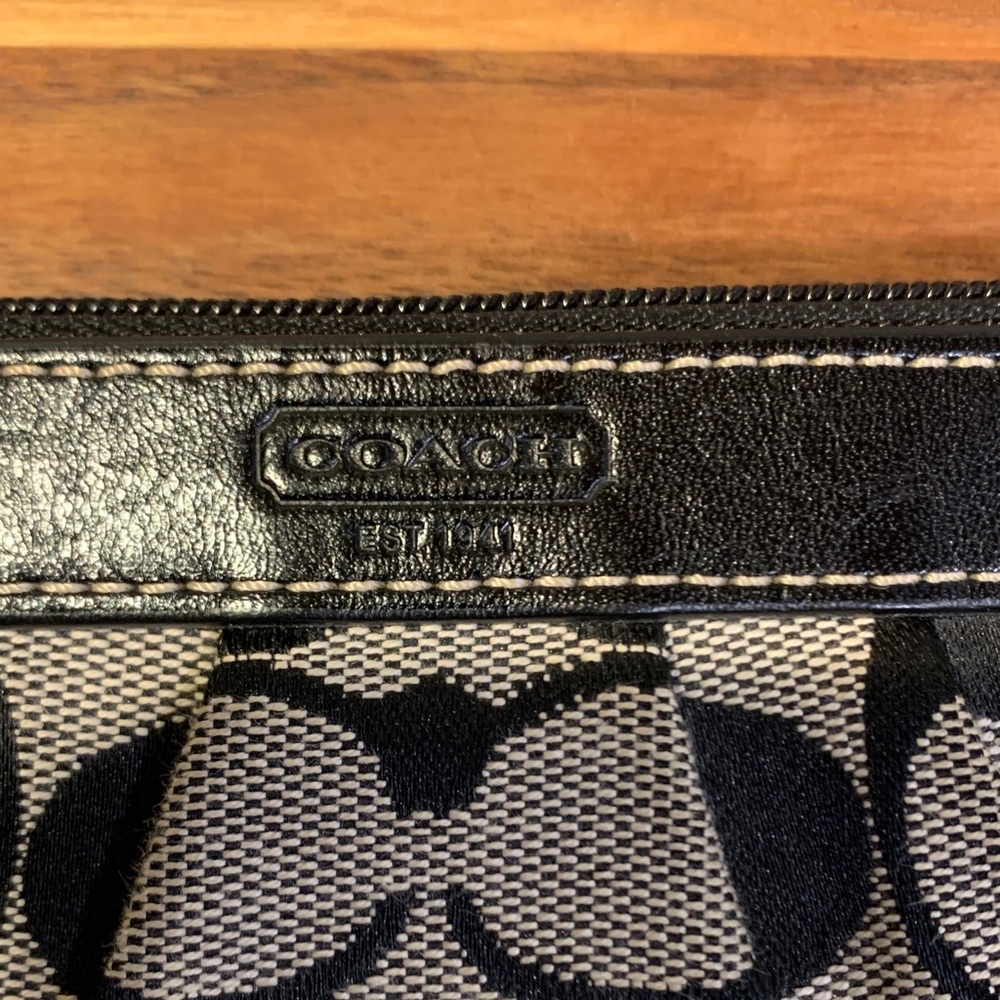 Coach Black and Tan Patterned Wristlet - Picture 2 of 6